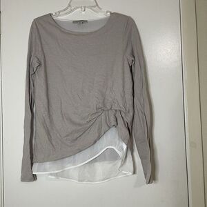 ALLSAINTS Long sleeve double layer faux side cinch shirt small